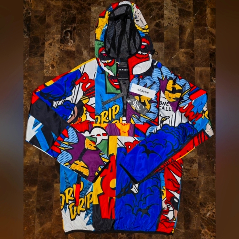 Reason Multicolor Graphic Raincoat